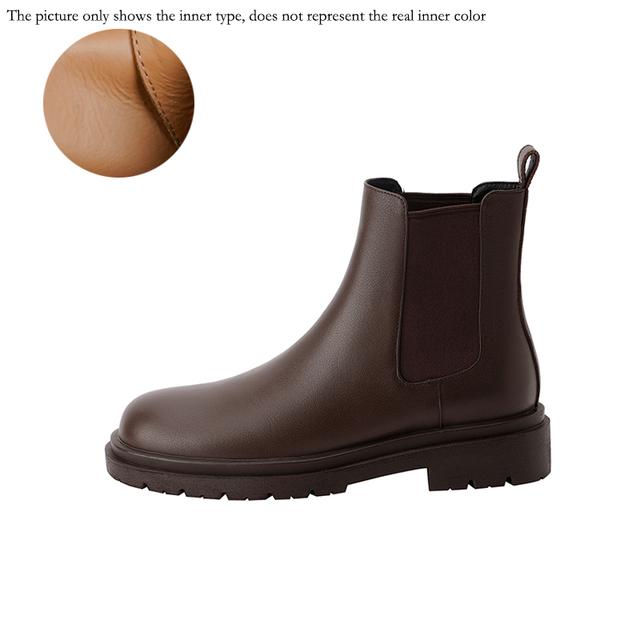 

Осенне-зимние женские ботинки с круглым носком, женская обувь на массивном каблуке, короткие сапоги, ботинки «челси», коричневые туфли на платформе в стиле ретро 40