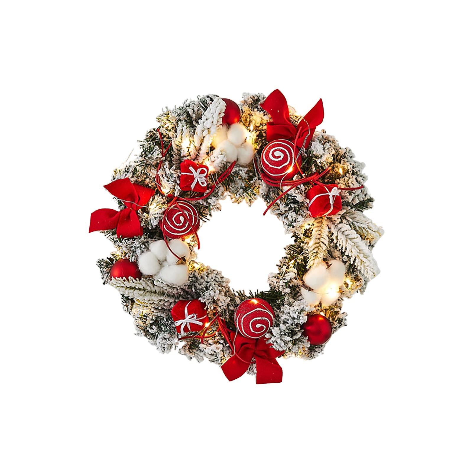

Christmas Lighted Wreath Creative Pink Decor Mall Window Door Wall Hanging Holiday Festive Atmosphere Ornament One Size