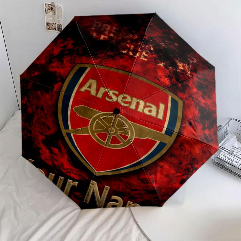 1 PC Automatic Folding Umbrella - Arsenal F Custom Name Pattern, Portable & Foldable Design with 8 Ribs, Christmas Birthday Gifts