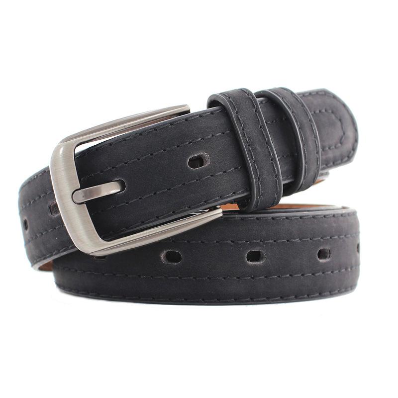 Vintage Matte Belt Body Cut Line Porous Design Belt Female Minimalist Student Decorative Wide Belt