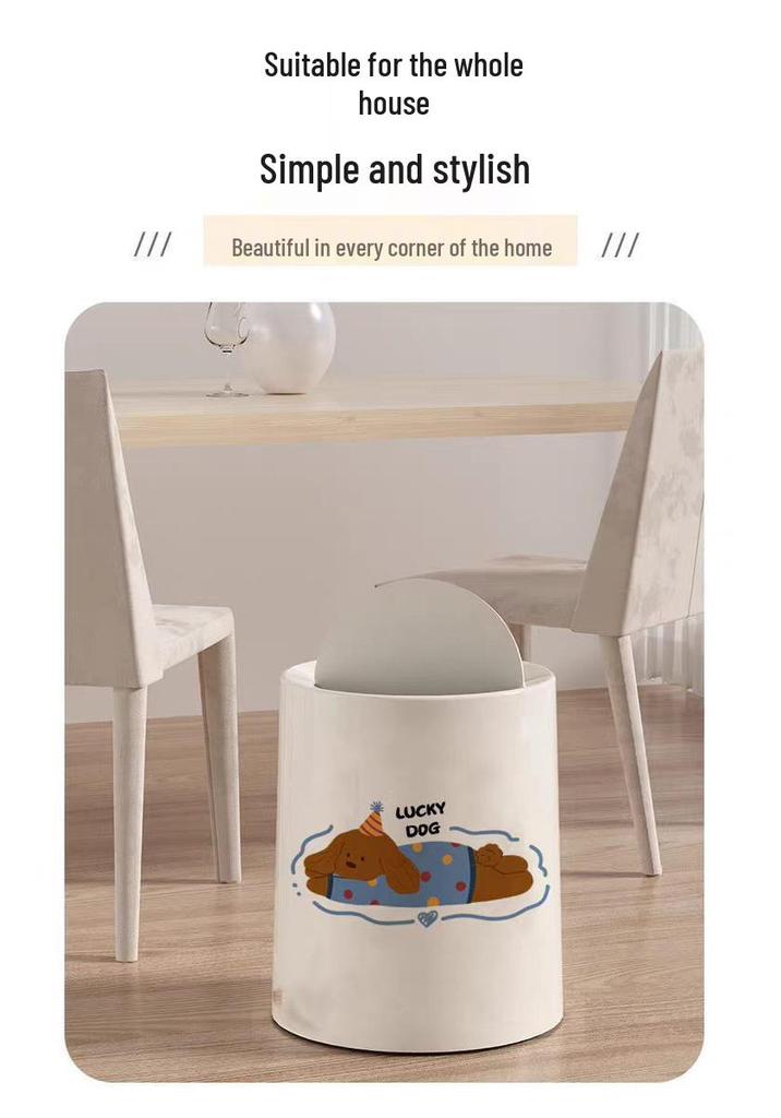 2025 Large Cartoon Paper Trash Can - Cute Design for Bathroom, Living Room, Bedroom