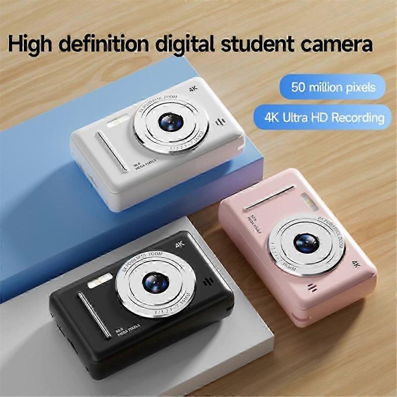 Appareil Photo Numérique 4K Portable Rétro Entrée de Gamme Double Appareil Photo Flash 50 Millions de Pixels Mise au Point Automatique