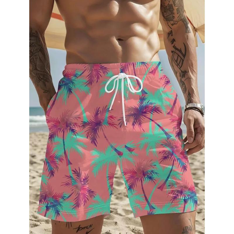 Summer Men's 3D Coconut Printed Beach Shorts