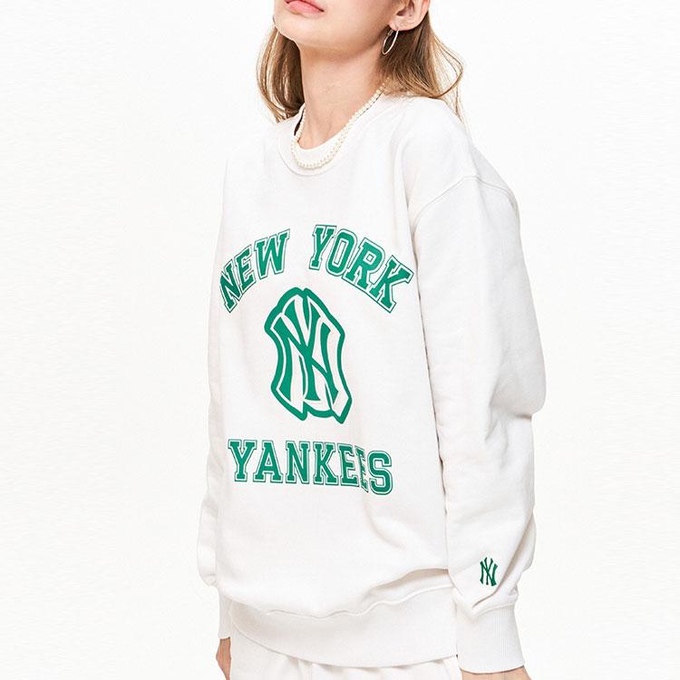 New MLB New York Yankees Sweatshirts Unisex Cream 3AMTV0131-50CRS