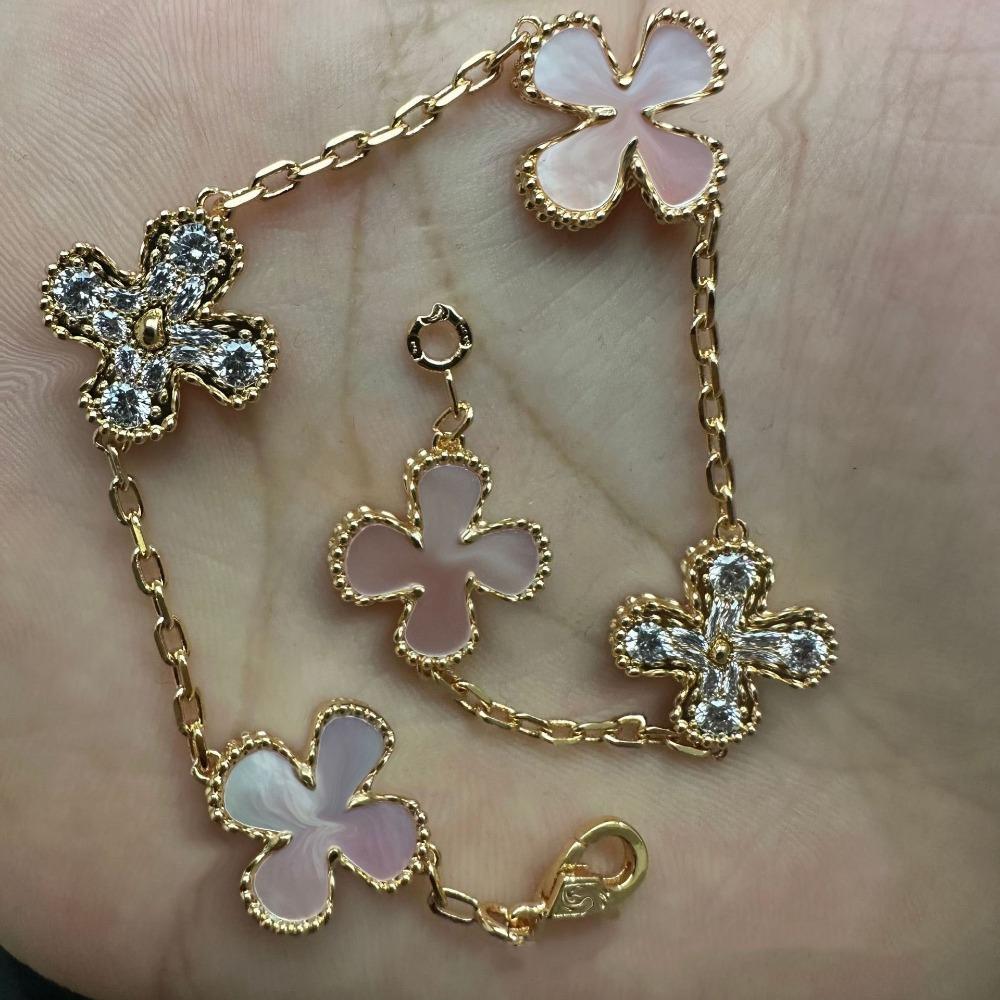 High Version Four-leaf Clover Bracelet Female Mother-of-pearl Agate Five-flower Ladies Bracelet