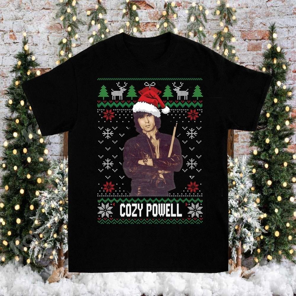 Cozy Powell Ugly Christmas Cotton Black S-5XL Unisex Shirt BT1938 Unisex T-Shirt XL