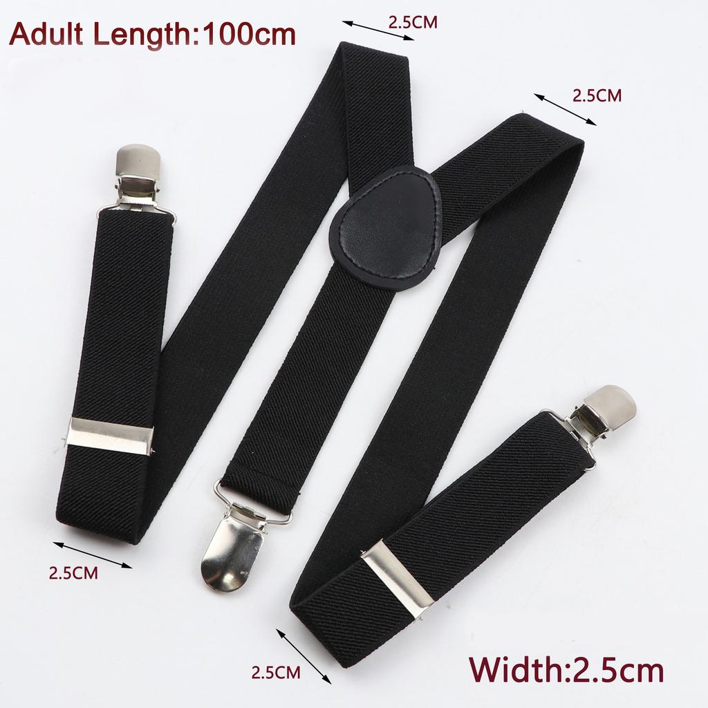 Men Kids Yellow Khaki Brown Suspender Bowtie Set Elastic Adjustable Y-Back Braces Straps Daily Father-Child Braces Accessory