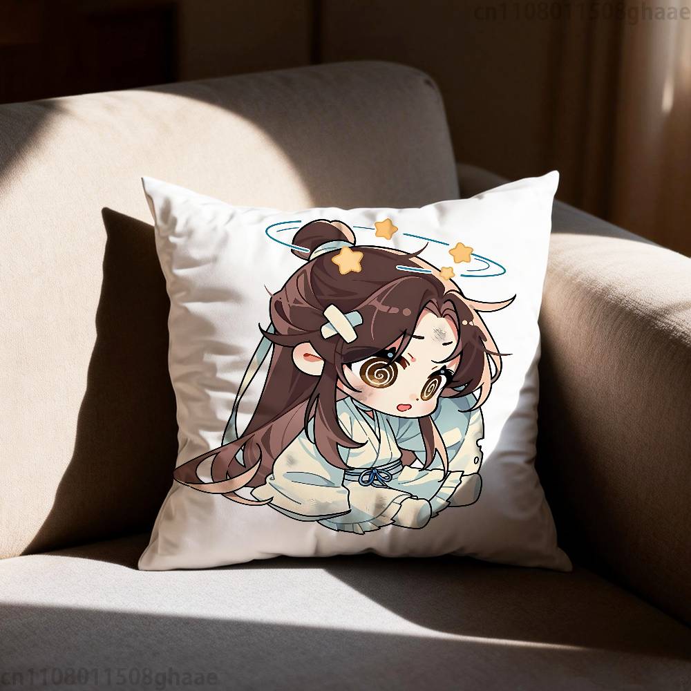 Heaven Officials Blessing  Pillow Case Square DoubleSided Printing Short Plush Sofa Cushion Cover Bedroom Bedside Pillow