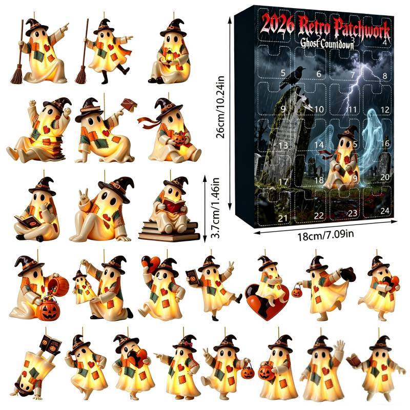 Halloween Ghost Patch Acrylic Hanging Calendar Countdown Toy For Kids And Family Fun