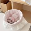 Cotton Dot Edge Storage Basket With Lace Details For Home Organization And Gift Ideas