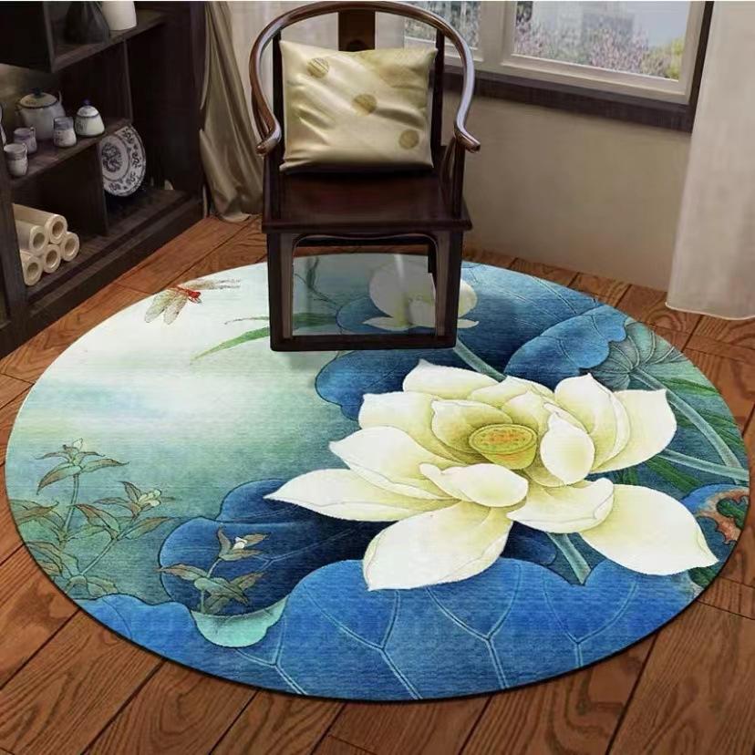 New Chinese Circular Carpet Chinese Style Living Room Bedroom Study Zhuzhou Round Blanket Fashion National Style Coffee Table Mat Bed Blanket