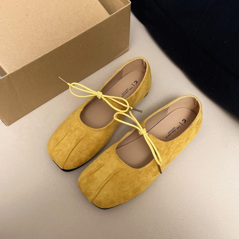 Schnür-Mary Janes Frühlings-Ballerinas Schleife Flache Einzelne Schuhe