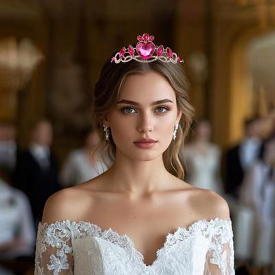 European and American Birthday Small Headband Headwear Cute Princess Girl Rhinestone Performance Stage Multi Color Crown Shaped Accessories