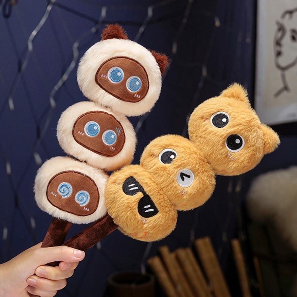 Tanghulu Cat Head Lush Toy Small Ball Creative Cat Stuffed Toy Cartoon Cat Doll  Children Gift