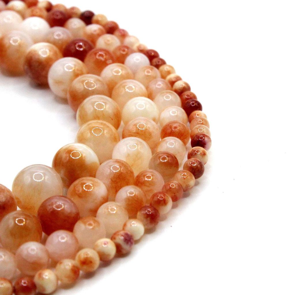 Orangefarbene Persische Topas Runde Perlen für DIY Schmuckherstellung