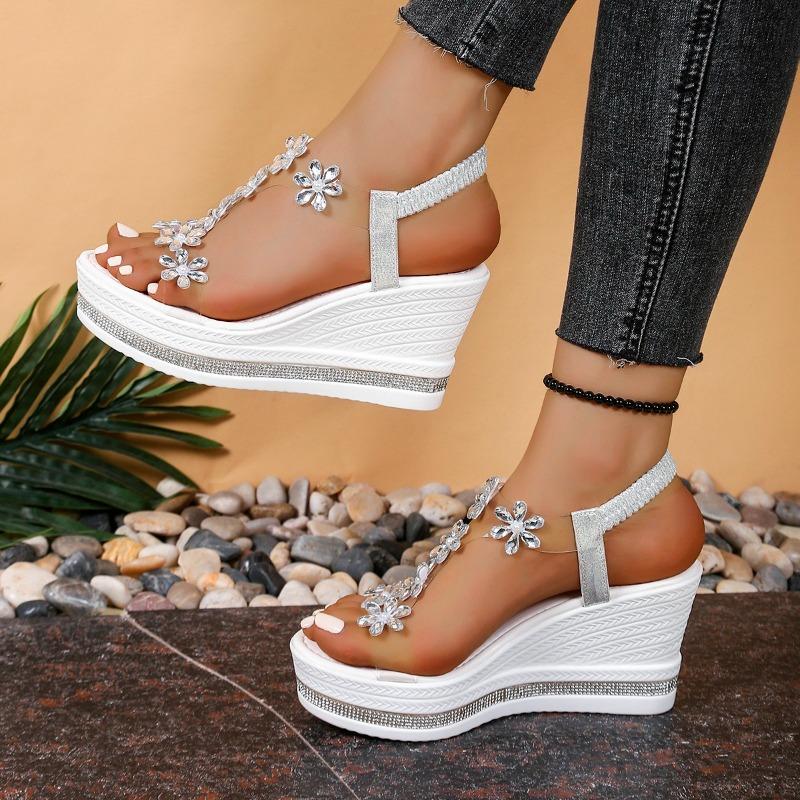 

Модные сандалии интернет-знаменитости, платформа, увеличенная высота, модные, нескользящая подошва, женская обувь 42 белый