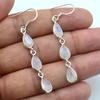 Natürlicher Mondstein handgefertigter Ohrring 925 Sterling Silber Schmuck Damen Ohrhänger