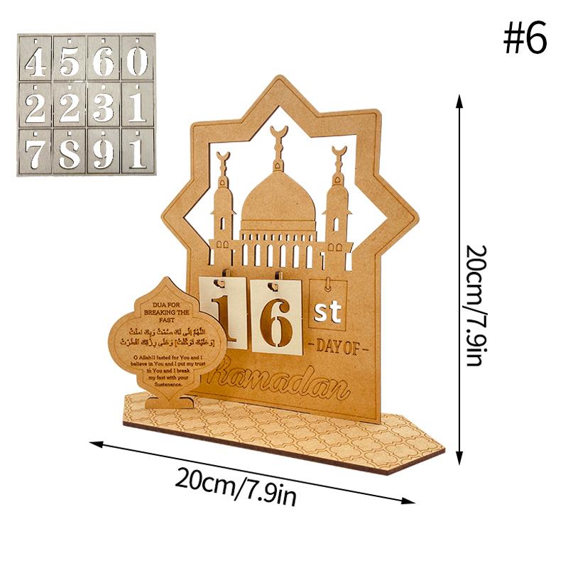 

Wooden Ramadan Countdown Calendar Eids Festival Party Decor Eid Mubarak Decoration Desktop Ornament Islamic Muslim Party Decor