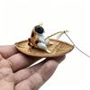 1Pcs High Quality Resin Durable Fish Tank Decor Marine Theme Creative Cat Fishing Boat Aquarium Ornament