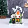 Xmas Gift Fairy Garden Figurine Resin Craft Luminous Miniatures Christmas Decoration Village House LED Light Ornament