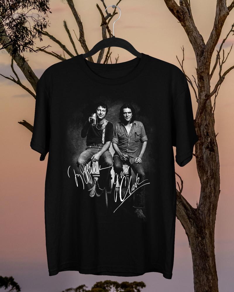 Signed Guy Clark Jerry Jeff Walker Shirt Classic Black Unisex S234XL Unisex T-Shirt XXL