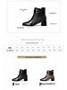 Women's Autumn/Winter Mid-Heel Square Buckle Martin Boots - Genuine Leather, Versatile Stitching, Chunky Patent Ankle Design