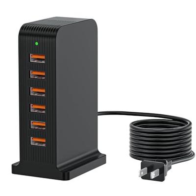 VHBW USB Outlet, 50W USB Charger, 6 Ports, 10A, Automatic Output Detection, 150cm Tower Type, PSE Certified