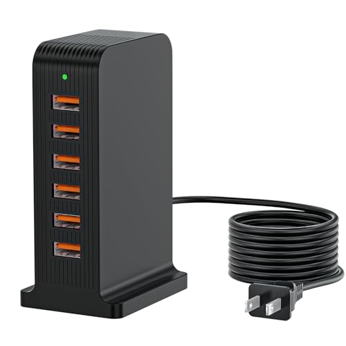 

VHBW USB Outlet, 50W USB Charger, 6 Ports, 10A, Automatic Output Detection, 150cm Tower Type, PSE Certified
