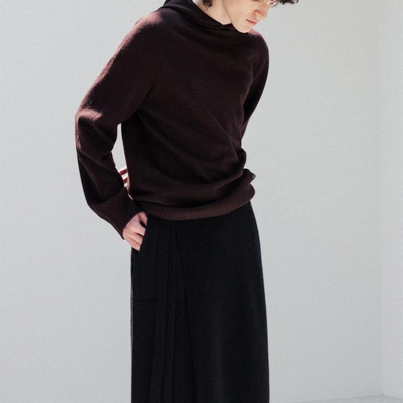 UMARMUNG COLLECTION Super Fine Merino Layering Wrap Skirt_Black