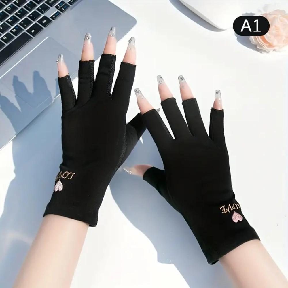 Fingerless Gloves UV Gloves for Nails Nail Art Tools UV Protection Gloves  Manicure