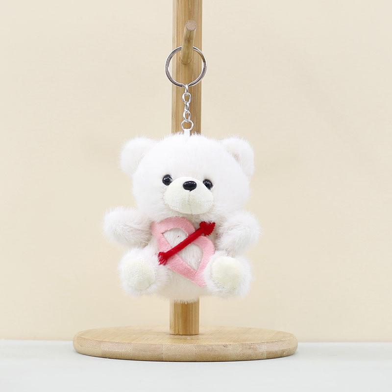 Bowknot Bow Arrow Teddy Bear Plush Keychain Toy Pendant Bag Decoration Gift
