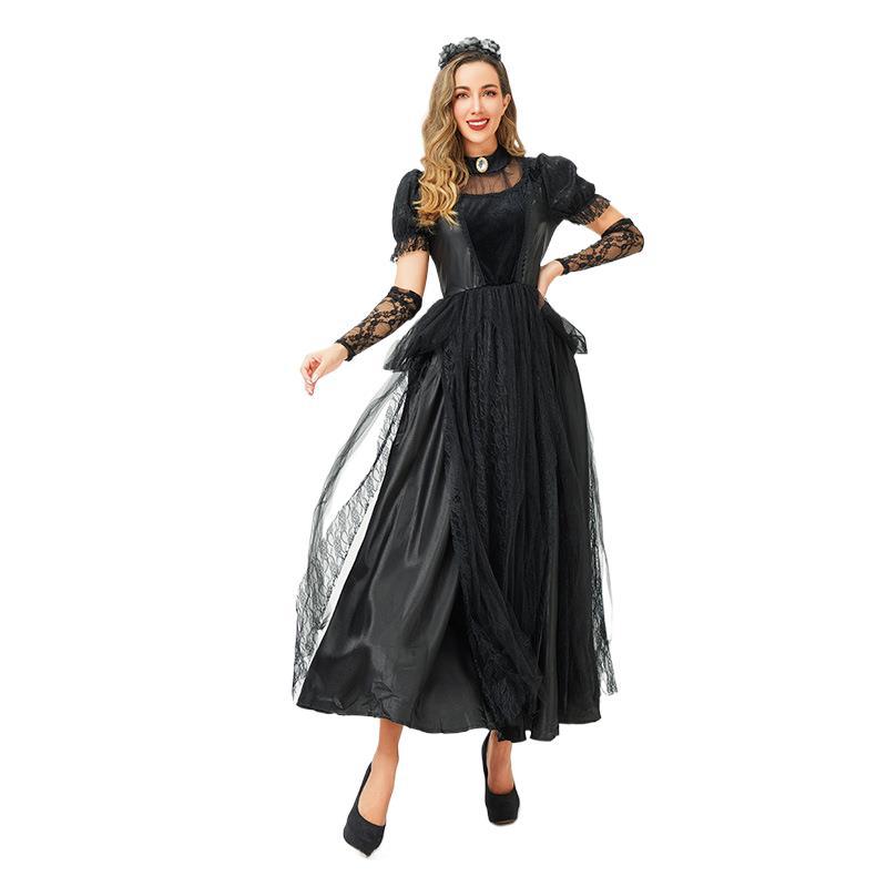 Halloween costume witch ghost bride dark goth vampire medieval dress