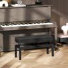 Piano Bench, Piano Stool, Faux Leather, Adjustable Double Seat, Storage, Black