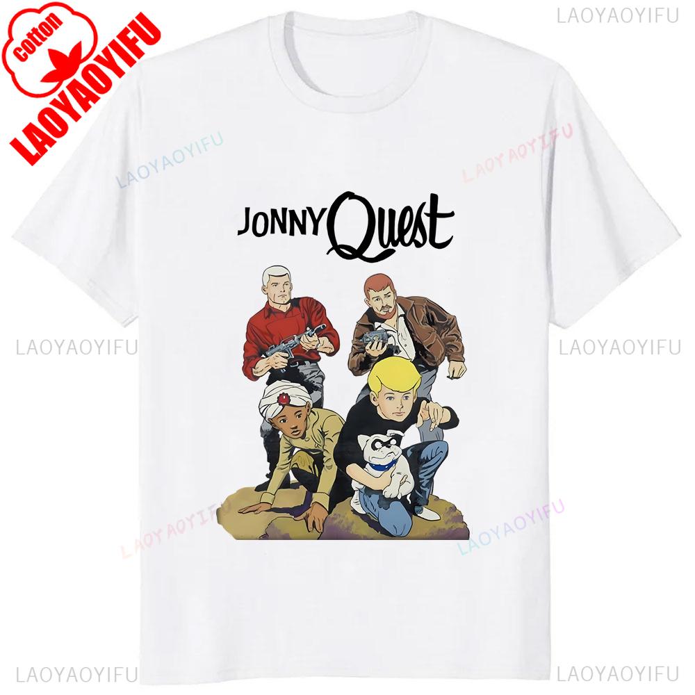 Jonny Quest Comic Anime Graphic Printed TShirt Funny Cartoon Casual Fashion Short Sleeve Hip Hop Man Tshirt 90s Vintage Tees
