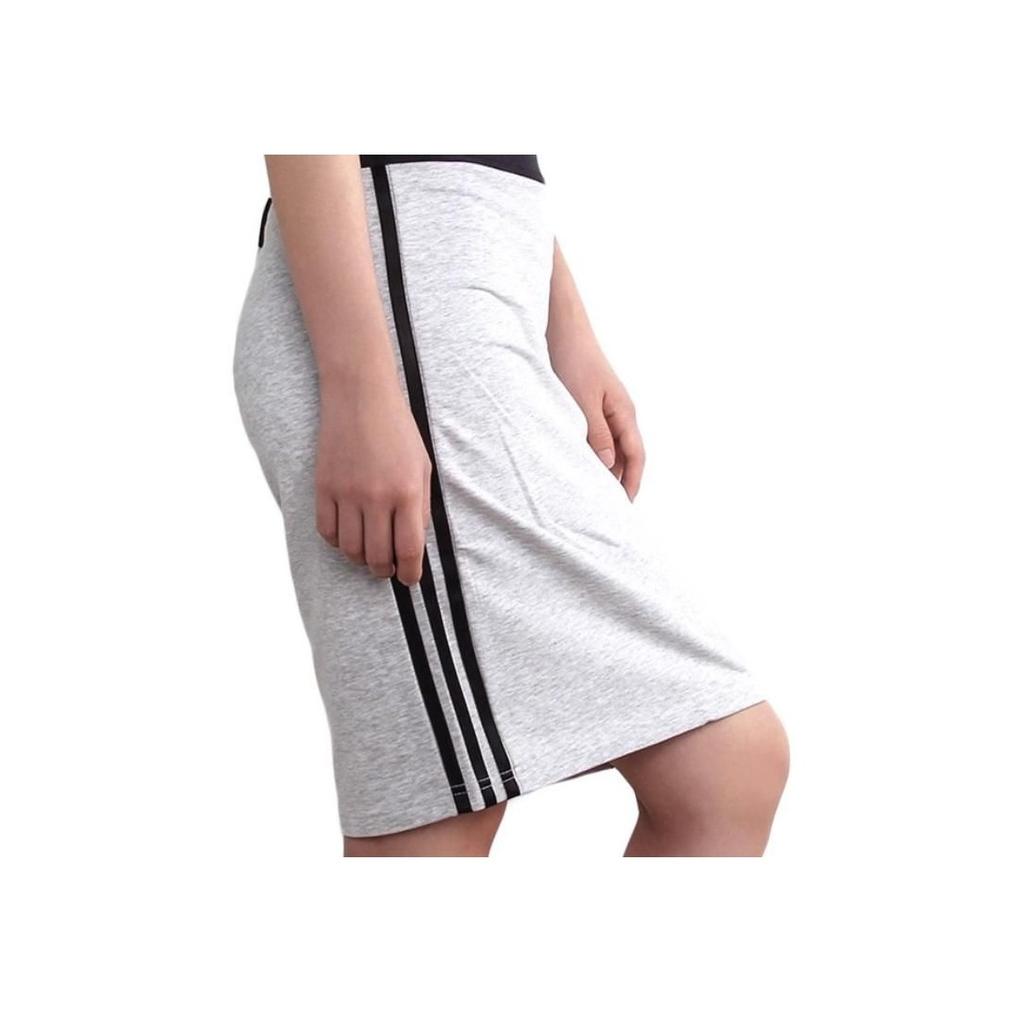 Adidas Neo Classic Three Stripe Sports Bodycon Casual Skirt Women Skirts Gray BK8075