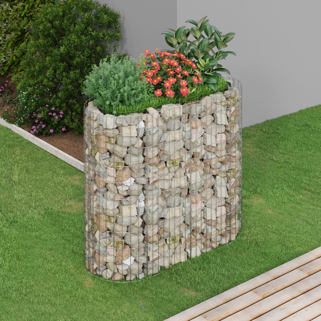 Vidaxl Raised Gabion Planter, Galvanized Iron, 120X50X100