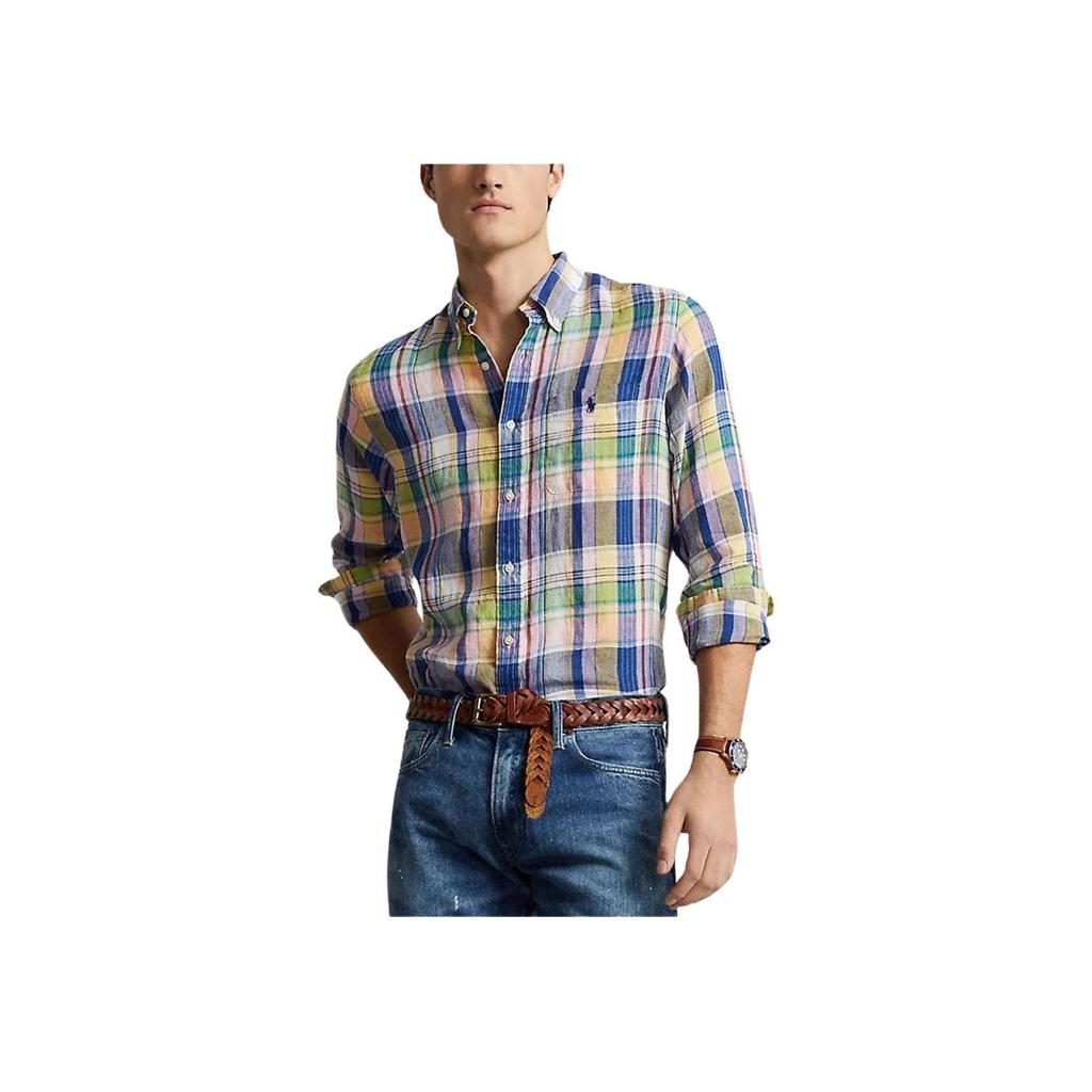 Polo Ralph Lauren Color Block Plaid Button-Down Long Sleeve Shirt Men Shirts Multicolor 710937880-001
