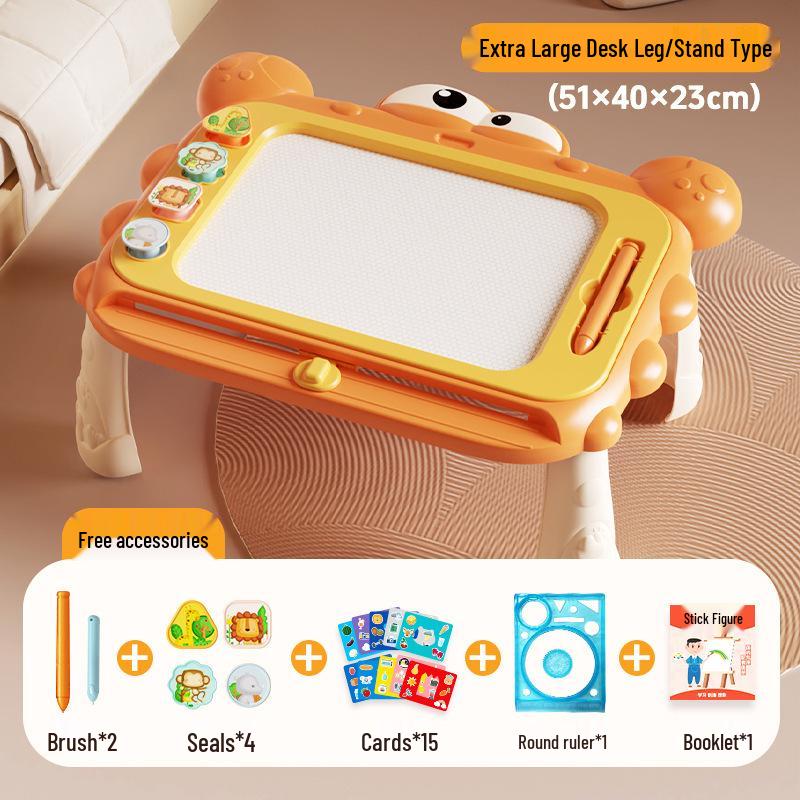 Magnetic Doodle Board with Geometric Stamps - Erasable Drawing Toy for Toddlers and Infants