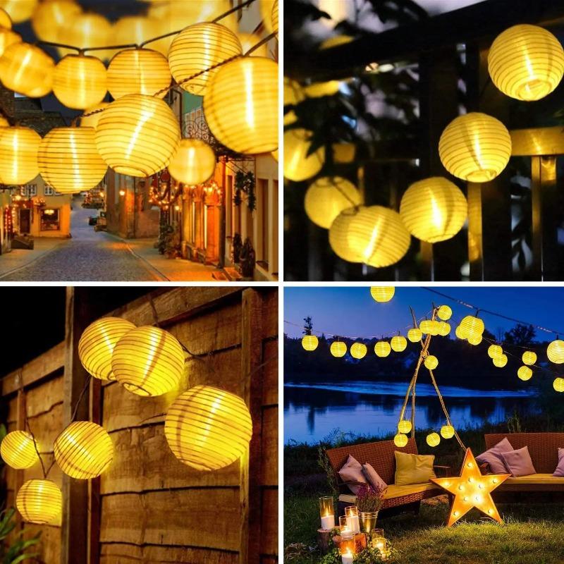 800MAH LED Waterproof Lantern Solar String Fairy Light Outdoor Solar Power Lamp Christmas Garland for Wedding Home Garden Deco