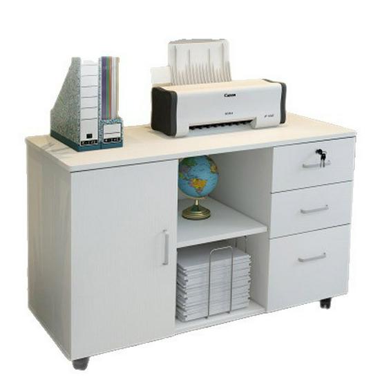 Wooden Mobile Office Filing Cabinet with Lock and Storage