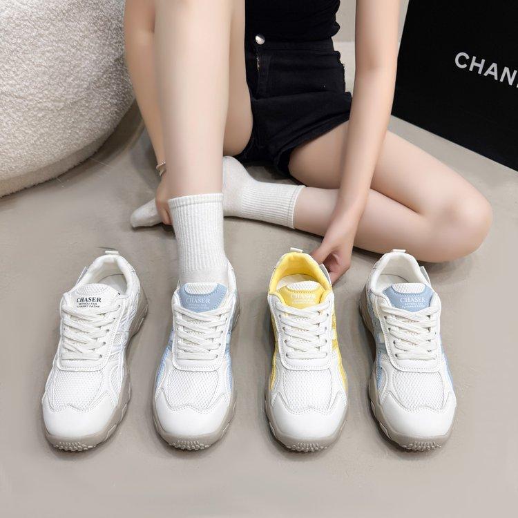 Leather mesh German training shoes increase 5CM dad shoes women's 2025 summer new Forrest Gump shoes casual breathable sports