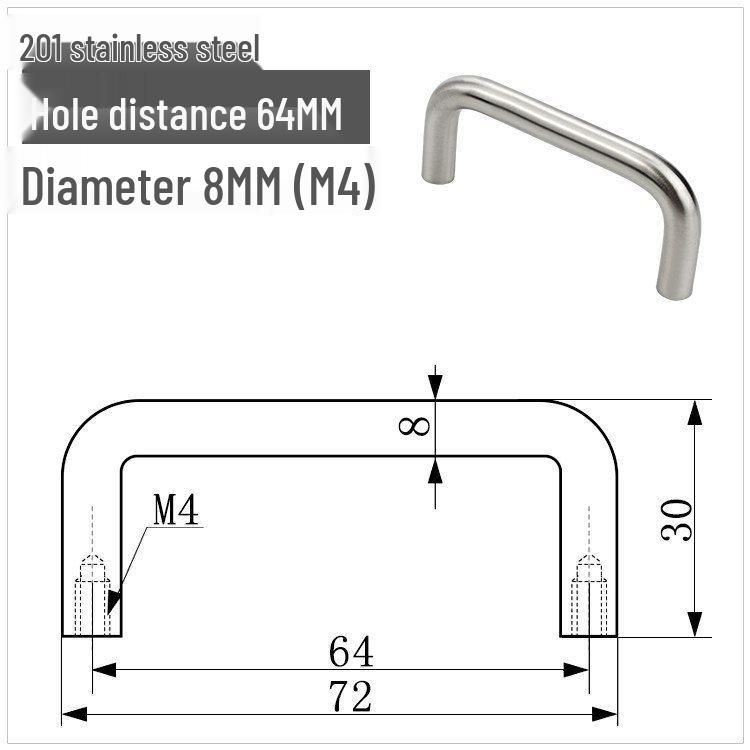 Solid 304 Stainless Steel U-Shaped Cabinet Handle