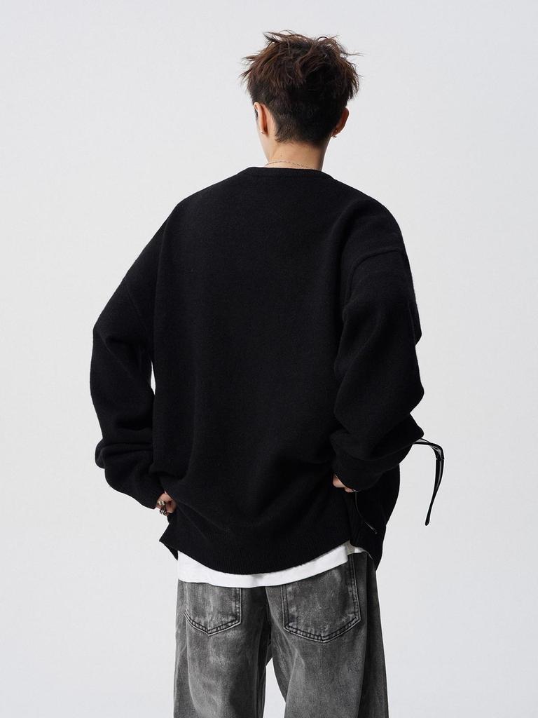 Korean V-Neck Knit Sweater for Men & Women - Autumn/Winter High Street Retro Style