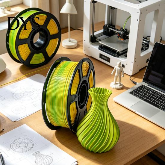 FDM Printer Accessories Silk PLA 3D Filament 1.75mm, 1kg Spool High Toughness Strong Filament, Satin Finish Multicolor for Models Printing Temperature