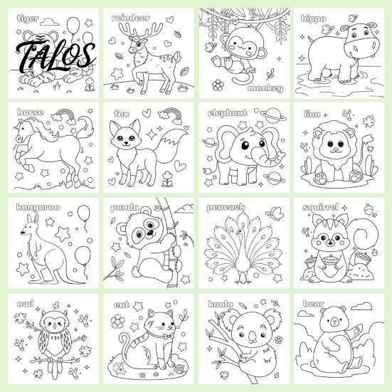 Fun Animal Pictures for Toddlers Children's Coloring Book, with Cute Theme, Thick Paper Sketchbook, Kids Art Supplies Drawing And Painting Supplies,