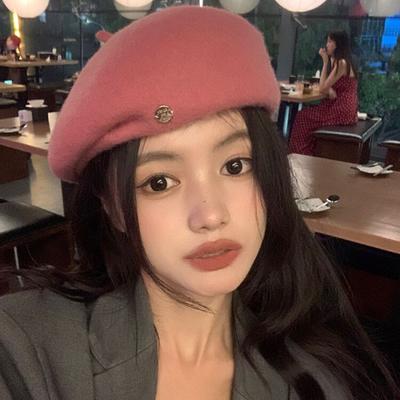 Japanese Three Dimensional All Match Autumn and Winter Beret Shaped Face Small Casual Versatile Temperament Simple Retro Painter Hat Trend