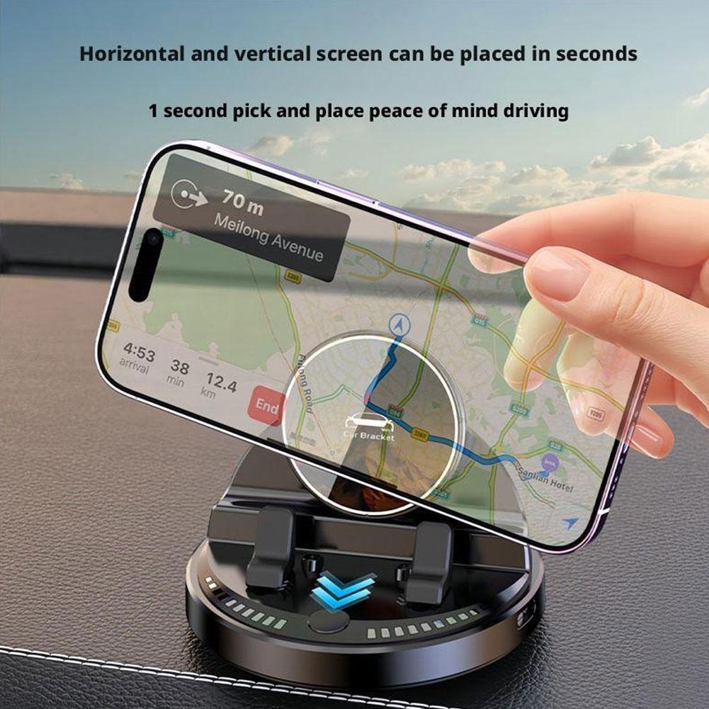 Wireless Charging Car Phone Holder Dashboard Mount With Strong Suction Cup 360° Rotatable For IPhone Samsung Smartphones