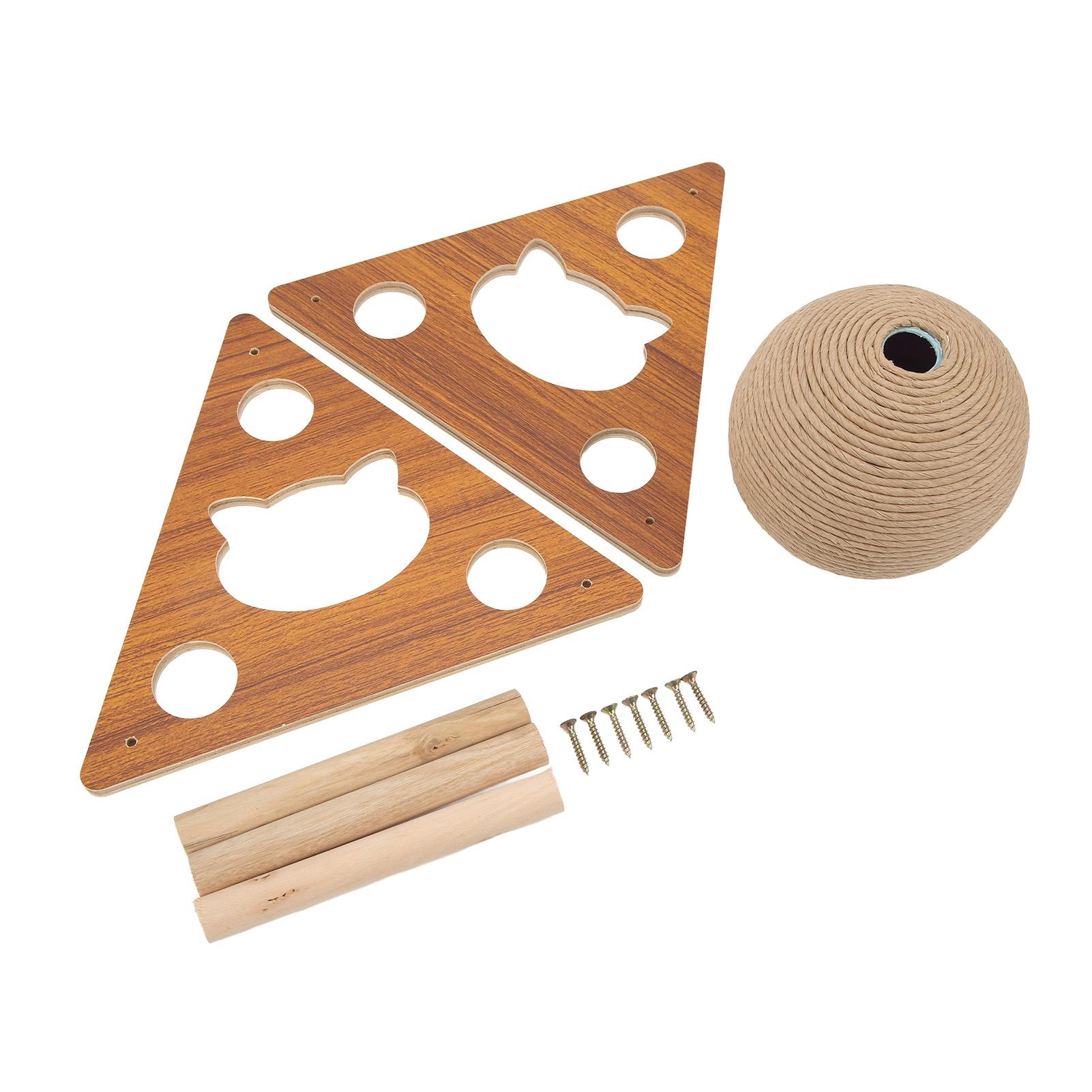 

Cat Scratcher Toy Interactive Wood Natural Sisal Cat Scratching Ball for Cats and Kittens 34x32x25cm 13.4x12.6x9.8in