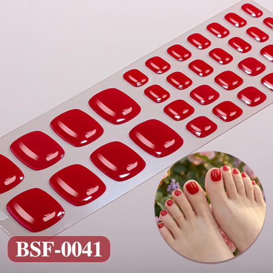 Gel Toenail Strips with File Easy Apply Remove No LED Lamp Needed Adhesive Nail Sticker Home Manicure DIY Toe Nail Polish Wrap