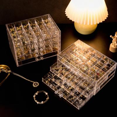 Jewelry Storage Box Large Capacity Multi-layer Earrings Necklace Grid Box Anti-oxidation Drawer Acrylic Storage Box